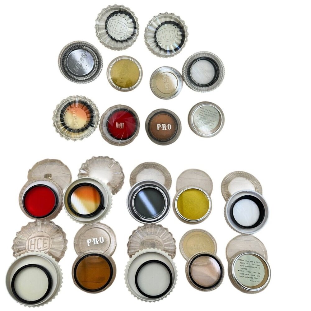 Lot 10 Vtg Nikon, Vititar, Yashica, HCE, Hoya, DOT, Tiffin, Camera Lens, Filters